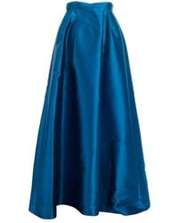 Alberta Ferretti Satin Maxi Skirt - Blue