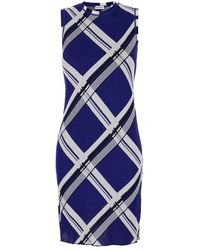 Burberry - Sheath Dress With Check Motif - Lyst