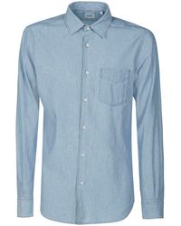 Aspesi - Chest-pocketed Buttoned Denim Shirt - Lyst