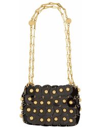 Rabanne Sparkle Studded Sequined Faille Shoulder Bag in