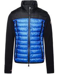 3 MONCLER GRENOBLE - Blue And Logo-patch Puffer Jacket - Lyst