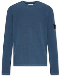 Stone Island - Sweater With Logo Patch, - Lyst