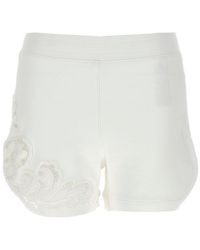 Ermanno Scervino - High-waist Elasticated Waistband Laced Shorts - Lyst