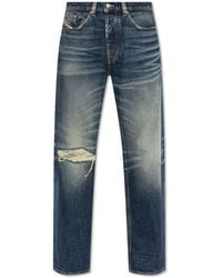 DIESEL - 2010-d-macs Distressed Straight-leg Jeans - Lyst