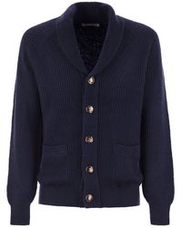 Brunello Cucinelli - Buttoned Cotton Rib Cardigan - Lyst