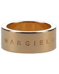 MM6 by Maison Martin Margiela Logo Embossed Ring - Metallic