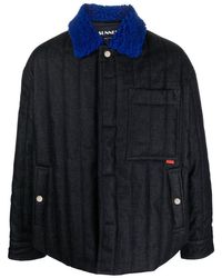 Sunnei - Contrasted Collar Buttoned Jacket - Lyst