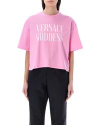 Versace - Goddess Logo T-shirt - Lyst