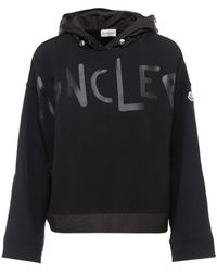 Moncler Logo Print Hoodie - Black