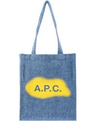 A.P.C. - Lou Medium Denim Tote Bag - Lyst