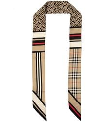 Burberry - Patterned Silk Scarf - Lyst