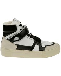 Ami Paris - Logo Printed Lace-up Sneakers - Lyst