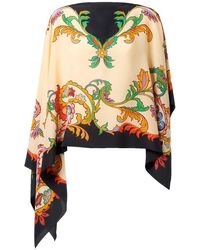 Etro - All-Over Printed Asymmetric Cape - Lyst