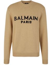 Balmain - Wool-blend Logo Sweater - Lyst