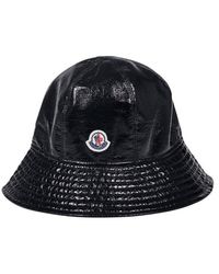 Moncler - Logo-Patch High-Shine Bucket Hat - Lyst