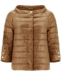 Herno - Cropped Sleeved Down Jacket - Lyst