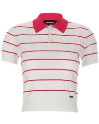 DSquared² - 'Striped' Polo Shirt - Lyst