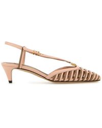 Fendi - Ffold Low-Heeled Slingback Pumps - Lyst