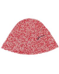 Ganni - Logo Embroidered Knitted Bucket Hat - Lyst