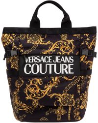Versace Jeans Couture Baroque Print Top Handle Backpack - Black