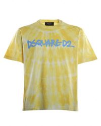DSquared² - Cotton T-shirt With All-over Tie-dye Print - Lyst