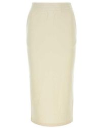 Prada - Elasticated Waistband Slit-detailed Skirt - Lyst