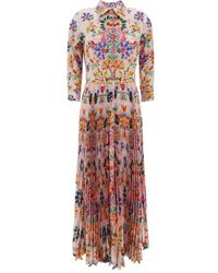 Sara Roka - Pattern-printed Pleated Dress - Lyst