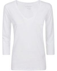Majestic - V-neck Quarter-sleeve T-shirt - Lyst