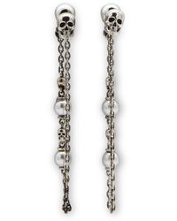 Alexander McQueen - Skull Chain-linked Earrings - Lyst