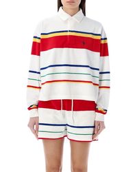 Polo Ralph Lauren - Striped Long-sleeve Terry-effect Rugby Top - Lyst