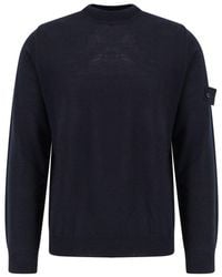Stone Island - Logo-Patch Crewneck Jumper - Lyst