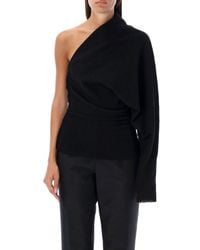 Rick Owens - One-sleeved Drapped Knitted Top - Lyst