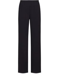 Emporio Armani - Crepe Wide-Leg Trousers - Lyst