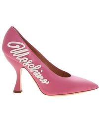 Moschino - Logo Detail Pointed-toe Pumps - Lyst