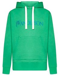 JW Anderson - Logo Embroidered Drawstring Hoodie - Lyst
