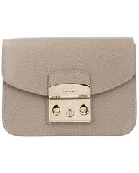 Furla Metropolis Logo Panel Mini Crossbody Bag - Natural