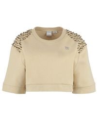 Pinko - Short-sleeved Cotton Crewneck Sweatshirt - Lyst