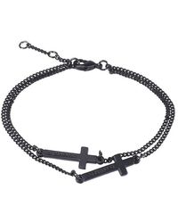 DSquared² Double Cross Charm Bracelet - Black