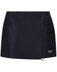Prada - Logo Detailed Mini Skirt - Lyst