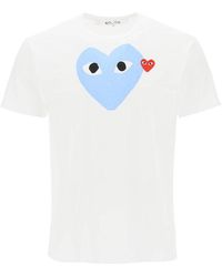COMME DES GARÇONS PLAY - Heart-appliqué Regular-fit Cotton-jersey T-shirt X - Lyst