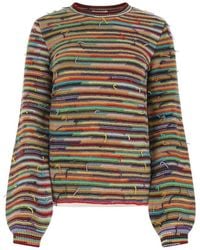 Chloé - Rainbow-striped Frayed Sweater - Lyst