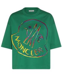 Moncler - Logo Printed Crewneck Oversized T-shirt - Lyst