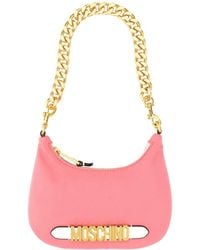 Moschino - Logo Plaque Chain-linked Shoulder Bag - Lyst