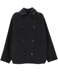 Brunello Cucinelli - Double-breasted Long Sleeved Coat - Lyst