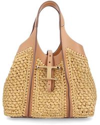 Tod's - T Timeless Woven Mini Tote Bag - Lyst