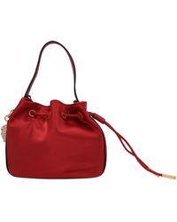 Versace Medusa Plaque Detailed Mini Bucket Bag - Red