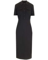 Theory - Wool Midi Dress - Lyst