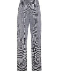 Burberry - Warped Houndstooth Jacquard Wool-Blend Trousers - Lyst