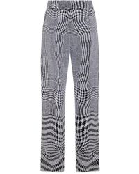 Burberry - Wraped Houndstooth Jacquard Wide-leg Trousers - Lyst