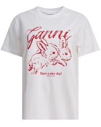 Ganni - "Bunny" T-Shirt - Lyst